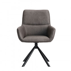 Bari Leather Swivel Chair Grey